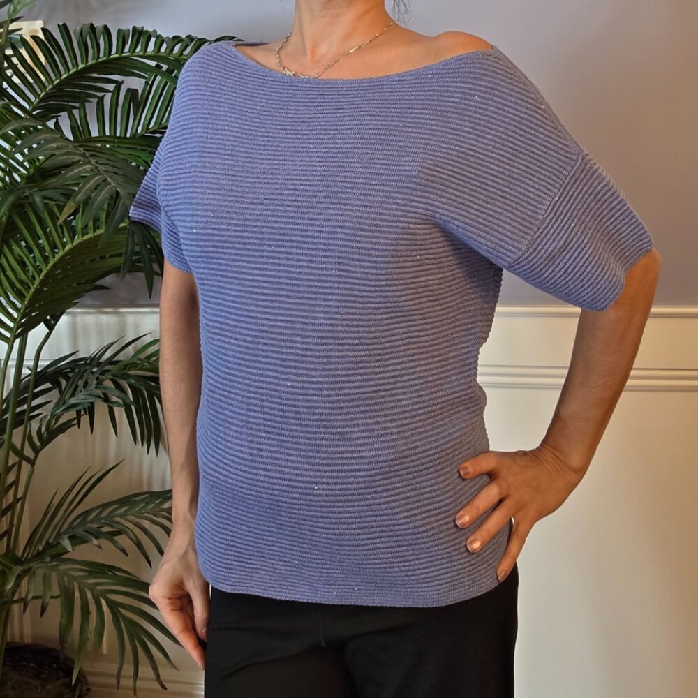 Tommy Bahama Knit Short Sleeve Top With Little Sequins Scattered Throughout